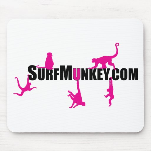 Hot pink munkeys in the Hanging Munkeys design Mousepad