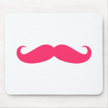 Hot Pink Mustache Mouse Pad