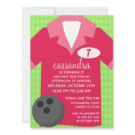 Hot Pink & Neon Green Join the Team Bowling Party invitations