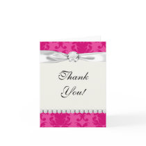 hot pink on pink chic damask pattern cards