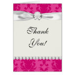 hot pink on pink chic damask pattern cards