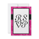 hot pink on pink chic damask pattern design invitations