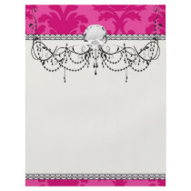 hot pink on pink chic damask pattern flyers