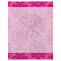 hot pink on pink chic damask pattern flyers