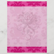 hot pink on pink chic damask pattern flyers