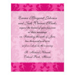 hot pink on pink chic damask pattern invitations