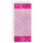hot pink on pink chic damask pattern rack card