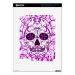 Hot Pink on Pink - Day of the Dead Sugar Skull Decal For iPad 3