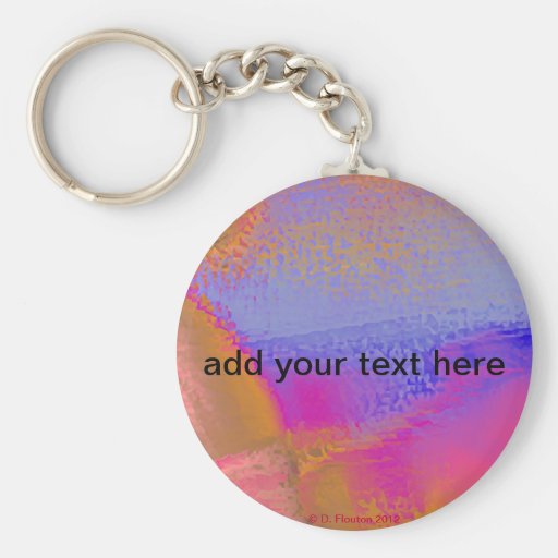 Hot Pink Orange Blue Keychain