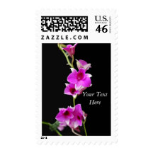 hot pink orchids stamps