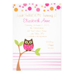 Hot Pink Owl Invitation