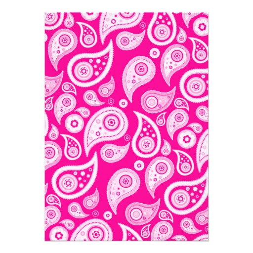 Hot Pink Paisley Wedding Invitations