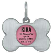 Hot Pink Personalized Pet ID Tags