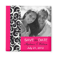 Hot Pink Photo Save The Date Magnet magnet