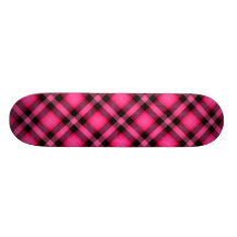 Hot Pink Plaid, Punk or Preppy Custom Skate Board