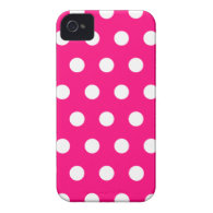 Hot Pink Polka Dot iPhone 4 Case
