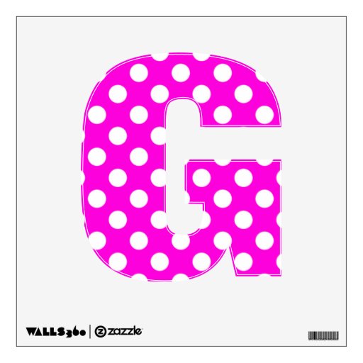 Hot Pink Polka Dot Letter G Wall Decal Zazzle