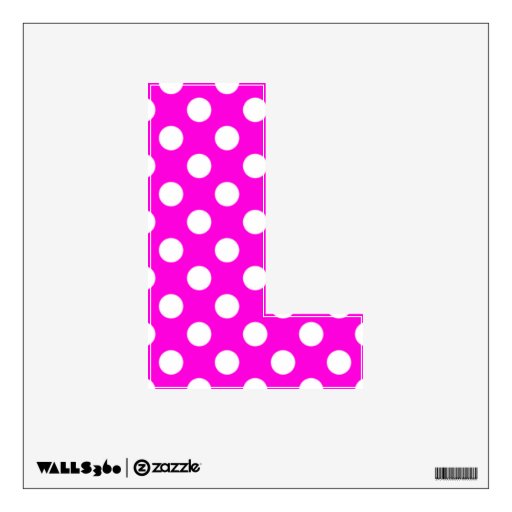 Hot Pink Polka Dot Letter L Wall Decal Zazzle