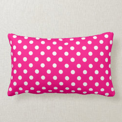 Hot Pink Polka Dot Pattern Throw Pillow