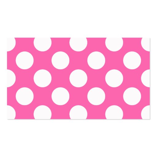 Hot Pink Polka Dots Business Card Template (front side)