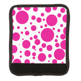 Hot Pink Polka Dots Luggage Handle Wrap