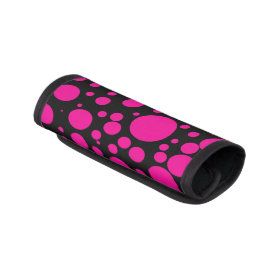 Hot Pink Polka Dots Luggage Handle Wrap