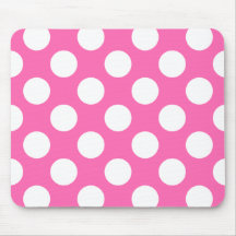 Hot Pink Polka Dots Mouse Pad