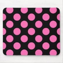 Hot Pink Polka Dots Mousepads
