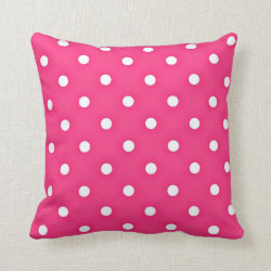 Hot Pink Polka Dots Pattern Pillow