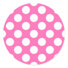 Hot Pink Polka Dots Round Sticker