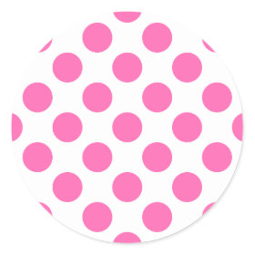 Hot Pink Polka Dots Round Stickers