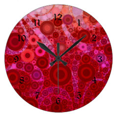 Hot Pink Purple Concentric Circles Mosaic Swirls Wall Clocks