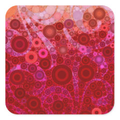 Hot Pink Purple Concentric Circles Mosaic Swirls Sticker