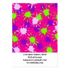 Hot Pink Purple Lime Green Paint Splatters Splotch Business Card Templates