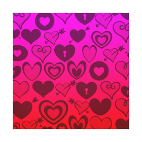 Hot Pink Purple Ombre Hearts Valentines Day Gifts Gallery Wrapped Canvas