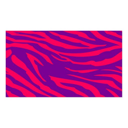 Hot Pink Purple Zebra Print Animal Business Card (back side)