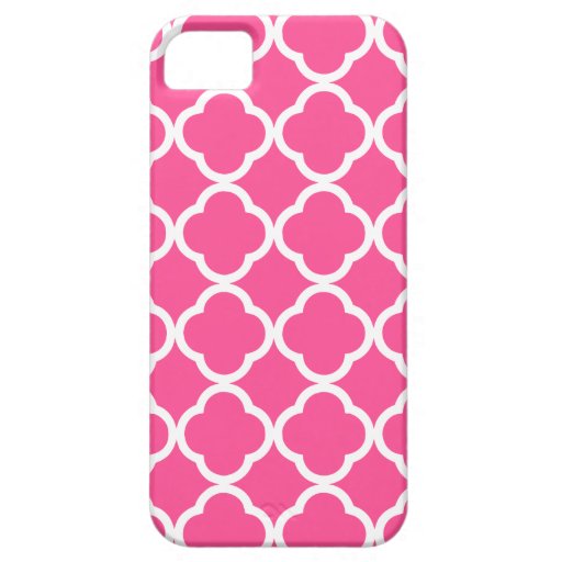 Hot Pink Quatrefoil iPhone SE/5/5s Case Zazzle