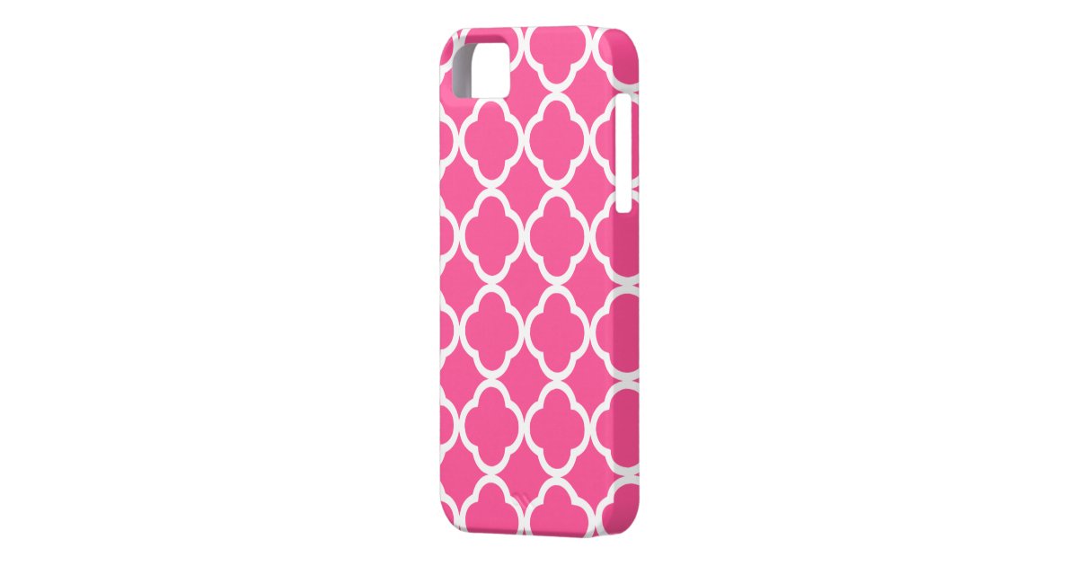 Hot Pink Quatrefoil iPhone SE/5/5s Case Zazzle