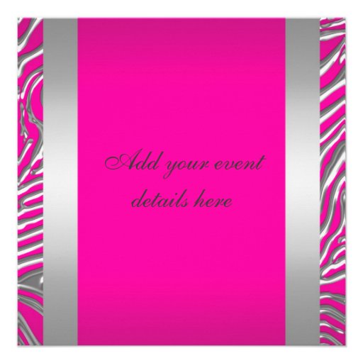 Hot Pink Quinceanera Birthday Party Invitations