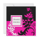 Hot Pink Quinceanera Personalized Invitation