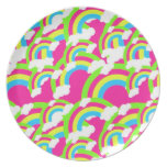 Hot Pink Rainbow Pattern plates