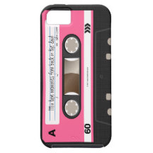 Hot Pink Retro Cassette Tape Personalized Case iPhone 5 Cover