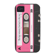 Hot Pink Retro Cassette Tape Personalized Case iPhone 4 Cases