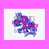 Hot Pink Ribbon Postcard postcards