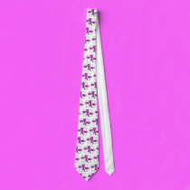 Hot Pink Ribbon Wht Tie