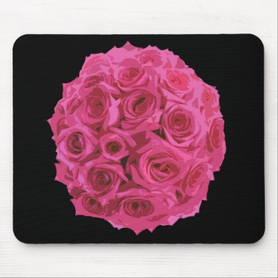 Hot Pink Rose Bouquet Mousepad by JillsPaperie
