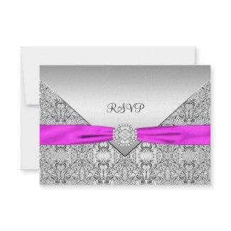 Hot Pink RSVP Card invitation