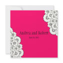 Hot Pink Save the Date Announcement invitation