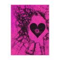 Hot Pink Shattered Broken Heart Postcard