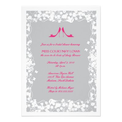 Hot Pink Shoes Bridal Shower Invitation